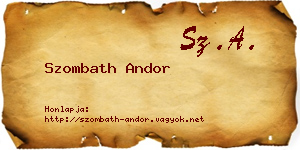 Szombath Andor névjegykártya