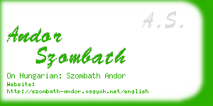 andor szombath business card